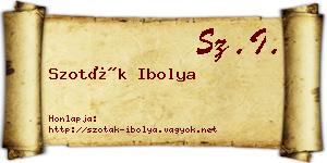 Szoták Ibolya névjegykártya